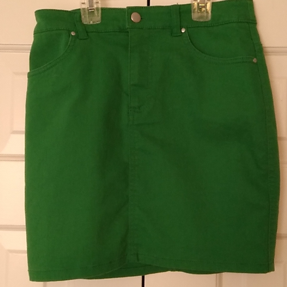 Divided by H&M Green Denim Mini Skirt
